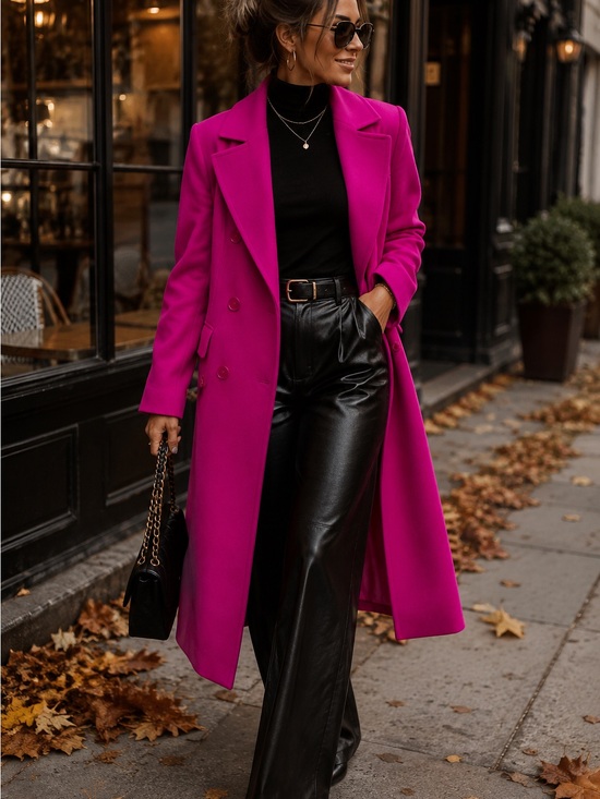Express Jackets & Blazers - Express Fuchsia Long Coat perfect for new season.